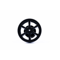 Load image into Gallery viewer, Splined black disc from the VaultLock quick-release axle set, viewed face on.
