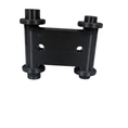 Load image into Gallery viewer, Lauf front fork adapter viewed from above, showing the mounting plate, four posts and bolt holes.
