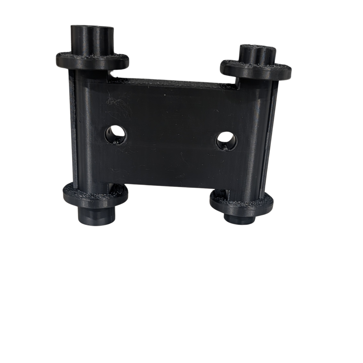Lauf front fork adapter viewed from above, showing the mounting plate, four posts and bolt holes.