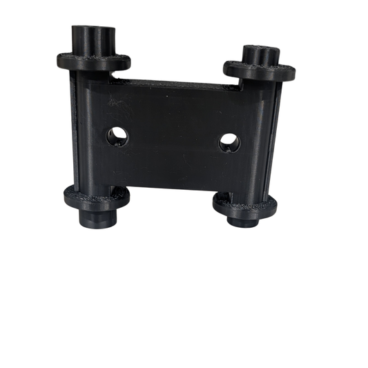 Lauf front fork adapter viewed from above, showing the mounting plate, four posts and bolt holes.