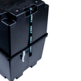 Load image into Gallery viewer, Close-up of the Vault Pro tow strap fastened over the top of the upright case.
