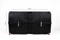 Load image into Gallery viewer, Vault Pro bike box closed, side on, with dimension callouts marking its length and height.
